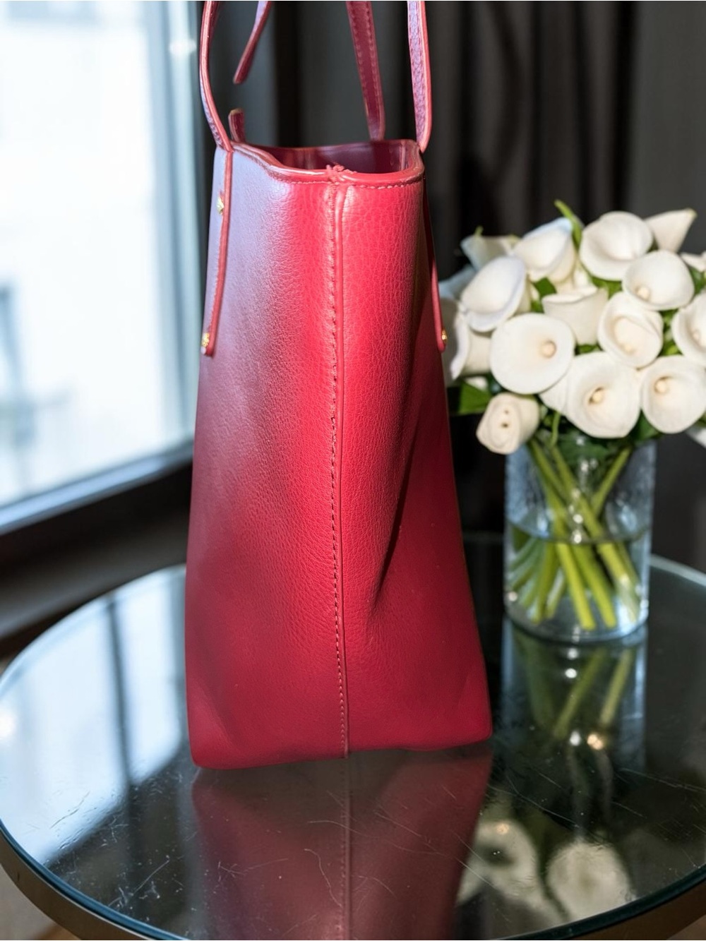 INC International Concepts Zoiey Tote Bag in Berry Red NWT with flaw - Picture 6 of 13